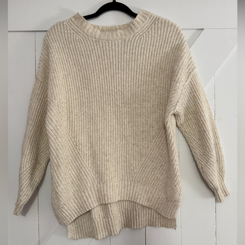 American Eagle Outfitters Cream Crew Neck Sweater